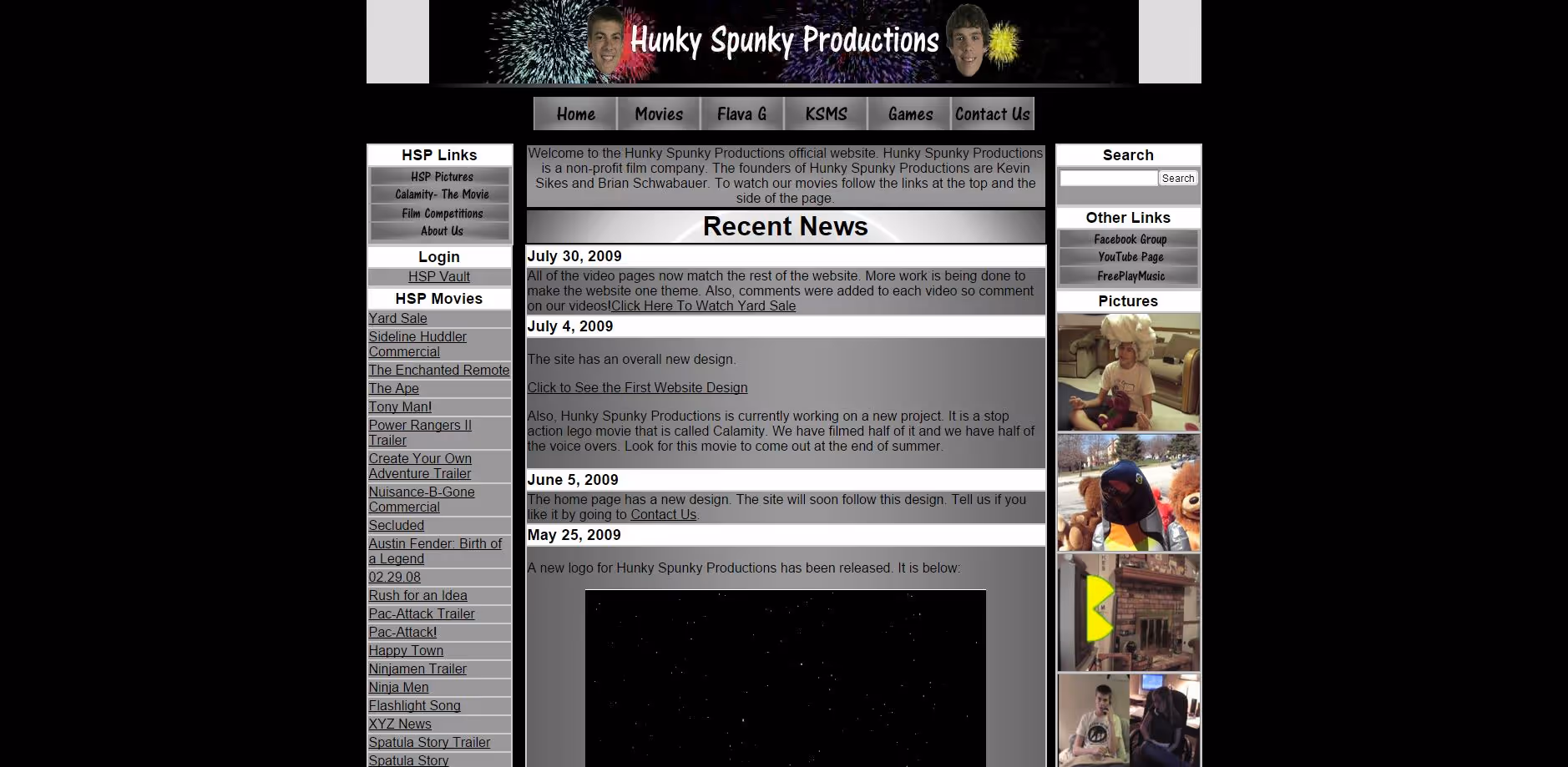 Hunky Spunky Production’s Original 2009 Site
