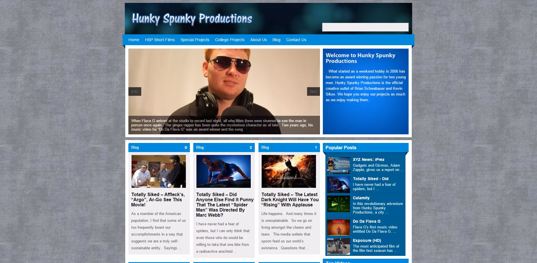 Hunky Spunky Production’s Original 2010 Site