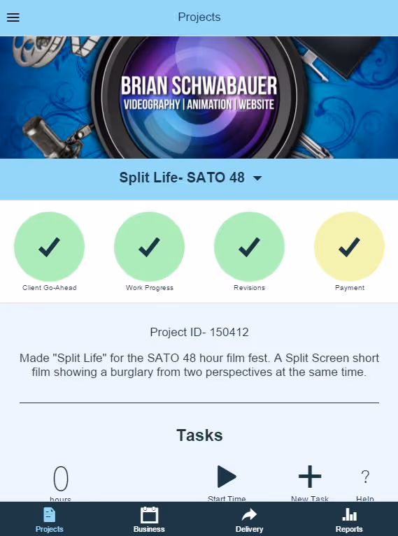 A screenshot of Tap Keep's original user interface.