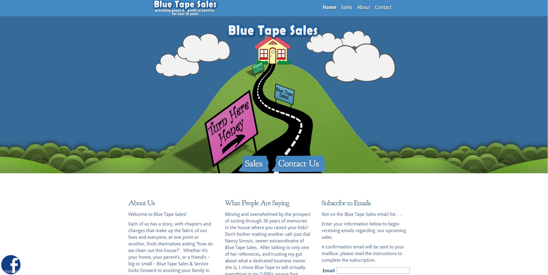 Blue Tape Sales Website Snapshot